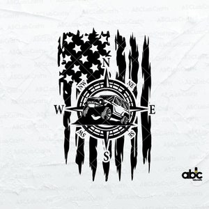 US Compass Car Mountains Svg File | Compass Mountain Cut Files | Nature and Trees Svg | Outdoor Svg | Adventure Svg | US Mountain Trail Svg