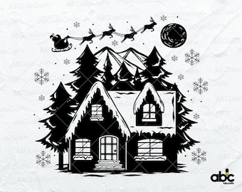 Christmas Scene Svg File | Christmas Village Svg File | Christmas Svg | Christmas Santa Svg | Christmas Village Svg | Christmas Png