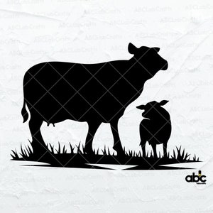 Cow Farm Svg File | Cow Svg | Farmer Svg | Farm Animal Svg | Cow Png | Family Farm Svg | Dxf Png Eps Files for Cricut Silhouette Printable