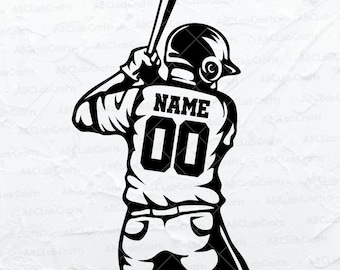 Baseball Player Svg File | Personalized Name Svg | Baseball Team Svg | Baseball Clipart | Dxf Png Eps Files for Cricut Silhouette Printable