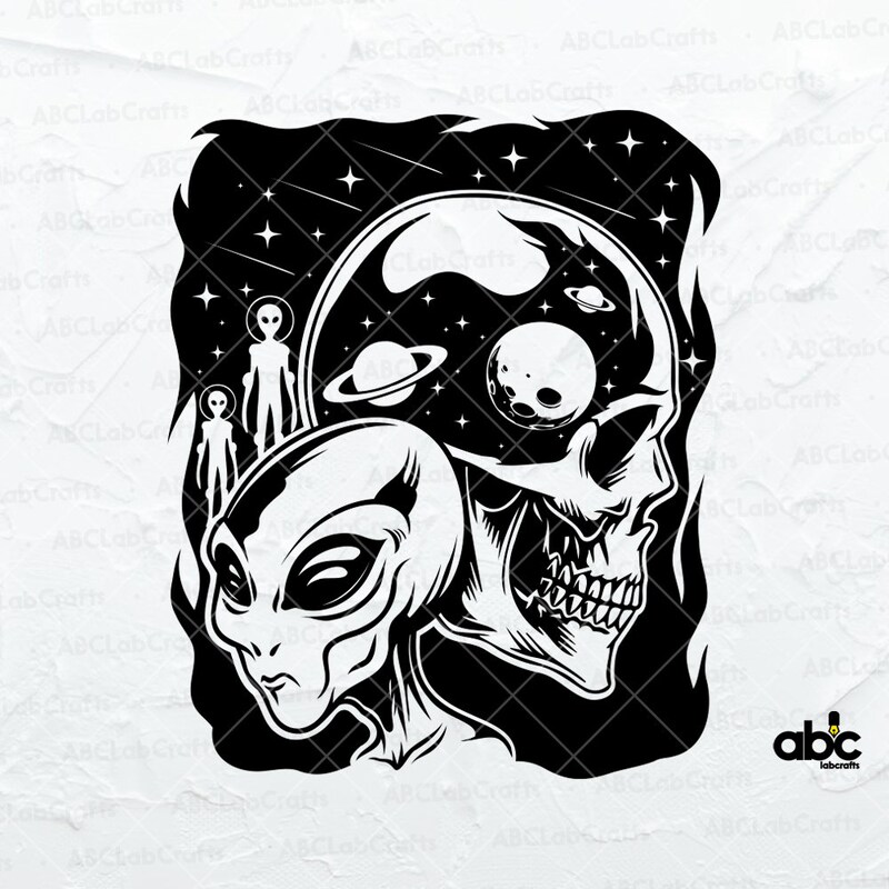 Skull Alien Svg - Etsy