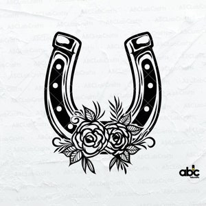 Floral Horseshoe Svg File | Equestrian Svg | Lucky Svg | Horseshoe Flowers Png | Horse Shoe Svg | Flowers Svg | Floral Horseshoe Svg