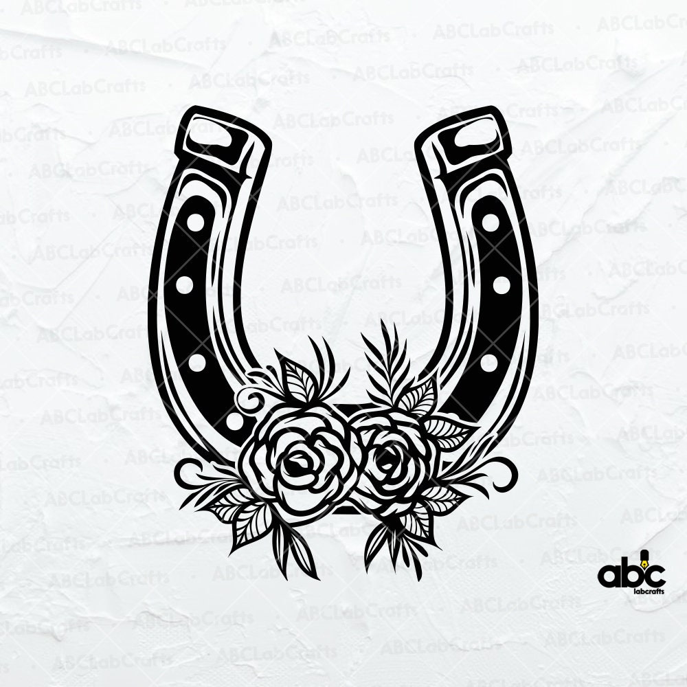 Floral Horseshoe Svg File Equestrian Svg Lucky Svg Etsy Australia