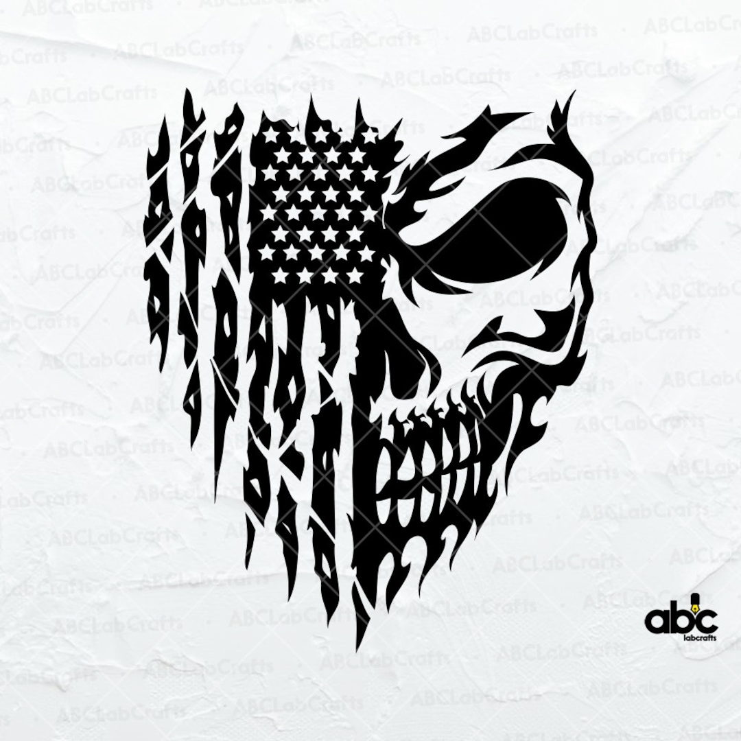 USA Skull Flag Svg File | Patriotic Skull Svg | Skull Svg