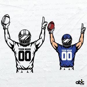 Personalized Football Name Svg | Football Player Svg | Football Shirt | Football Season | Dxf Png Eps Files for Cricut Silhouette Printable