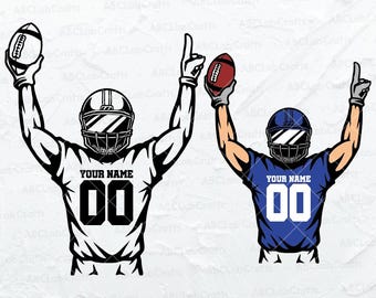 Personalized Football Name Svg | Football Player Svg | Football Shirt | Football Season | Dxf Png Eps Files for Cricut Silhouette Printable