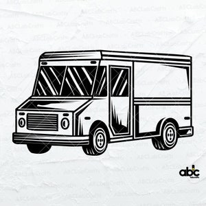 Delivery Van Svg File | Delivery Truck Svg | Mailman Svg | Delivery Man Svg | Png DXF Jpg Eps File for Cricut Silhouette Printable