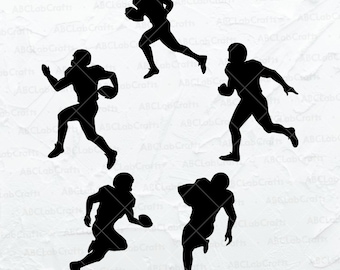 Football Svg Bundle | Football Player Svg | Football Player Silhouette | Football Clipart | Dxf Png Eps File for Cricut Silhouette Printable