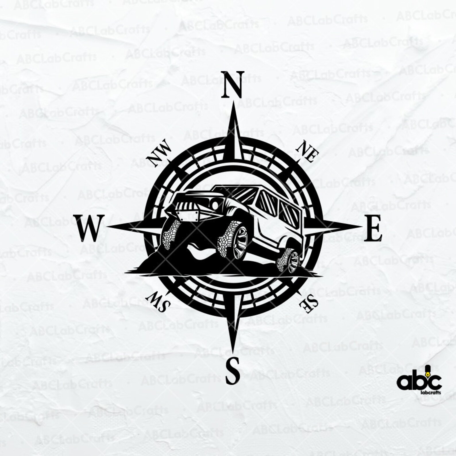 Compass Car Mountains Svg File Compass Mountain Cut Files Etsy