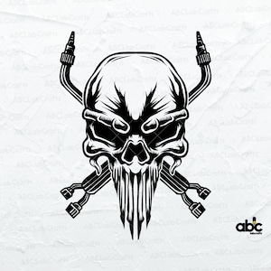 Welder Skull Svg File | Welder Clipart | Welding Svg | Welder Cut File | Welder Shirt | Png DXF Jpg Eps File for Cricut Silhouette Printable