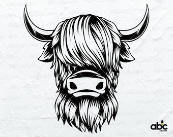 Highland Heifer Svg File | Highland Cow Svg | Scottish Cow Svg | Cute Cow Svg | Farm Svg | Dxf Png Eps Files for Cricut Silhouette Printable