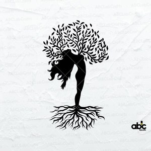 Woman Tree Svg File | Women Empowerment Svg | Tree With Roots Svg | Empowering Women Svg | Woman Svg | Strong Woman Svg | Cutting File