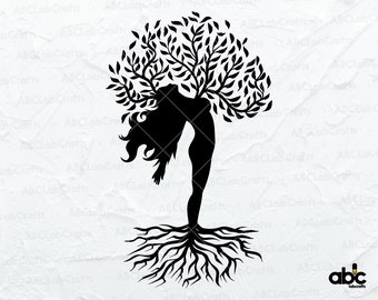 Woman Tree Svg File | Women Empowerment Svg | Tree With Roots Svg | Empowering Women Svg | Woman Svg | Strong Woman Svg | Cutting File