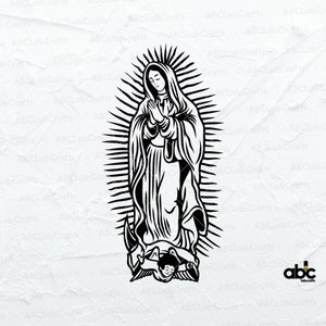 Virgen María Svg / Madre María Ilustración / María Madre de Dios / Cristiana Svg / Iglesia Svg / Religiosa Svg / Virgen De Guadalupe imagen 1