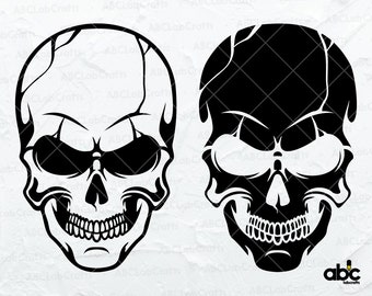 Skull Head Svg File | Skull Svg | Skull Clipart | Skull Shirt | Skull Cut Files | Dxf Png Eps Files for Cricut Silhouette Printable
