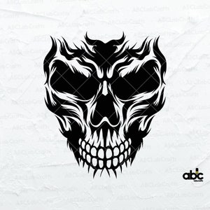 Dödskalle Svg-fil | Dödskalle Png | Dödskalle Design Svg | Skelett Svg | Halloween Dödskalle Ansikte Svg | Skräck Svg | Dödskalle Clipart bild 1
