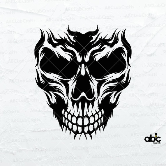 Skull Svg File | Skull Png | Skull Design Svg | Skeleton Svg | Halloween Skull Face Svg | Horror Svg | Skull Clipart