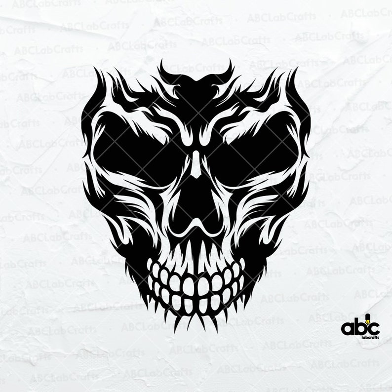 Dödskalle Svg-fil | Dödskalle Png | Dödskalle Design Svg | Skelett Svg | Halloween Dödskalle Ansikte Svg | Skräck Svg | Dödskalle Clipart bild 1