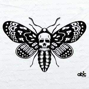 Gothic Skull Wing Moth Paper Cutting Template, Personal Use, Vinyl ...