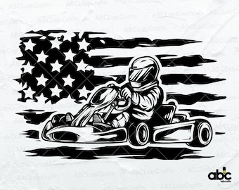 US Go Kart Riding Svg File | Go Kart Clipart | Go Kart Cut Files | Go Kart Sports Svg | US Kart Racing Svg | Kart Racing Shirt | Go Kart Svg