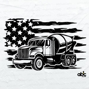 US Concrete Mixer Truck Svg File | Truck Svg | Construction Svg | Truck Driver Svg | Mixer Truck Svg | Cement Mixer Svg | Construction Svg