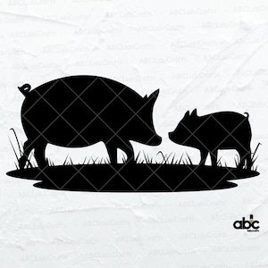 Pig Farm svg file / Pig svg / Farmer svg/ Farm Animal svg / Pig png / Family Farm svg / png DXF jpg Eps File per Cricut Silhouette stampabile