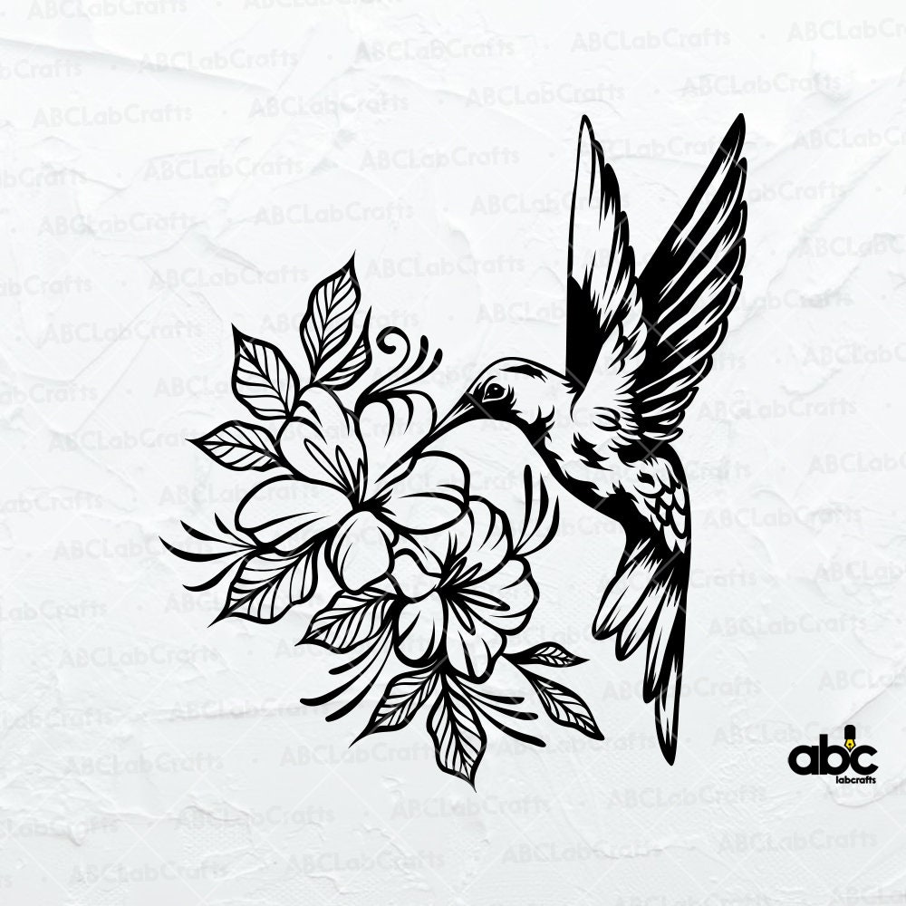 Hummingbird Flowers Svg File Florals Svg Hummingbird Etsy Australia