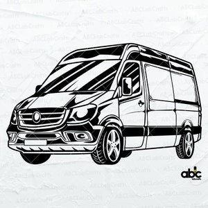 Cargo Delivery Van Svg File | Vehicle Svg | Delivery Van Truck Svg | Shipping Van Svg | Png DXF Jpg Eps File for Cricut Silhouette Printable