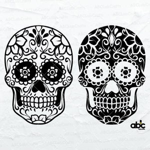Sugar Skull Svg File | Sugar Skull Cut File | Sugar Skull Clipart | Sugar Skull Png | Png DXF Jpg Eps File for Cricut Silhouette Printable