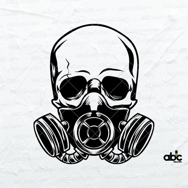 Gas Mask Skull Svg File | Skull Svg | Respirator Svg | Toxic Svg | Gothic Decal | Png DXF Jpg Eps File for Cricut Silhouette Printable