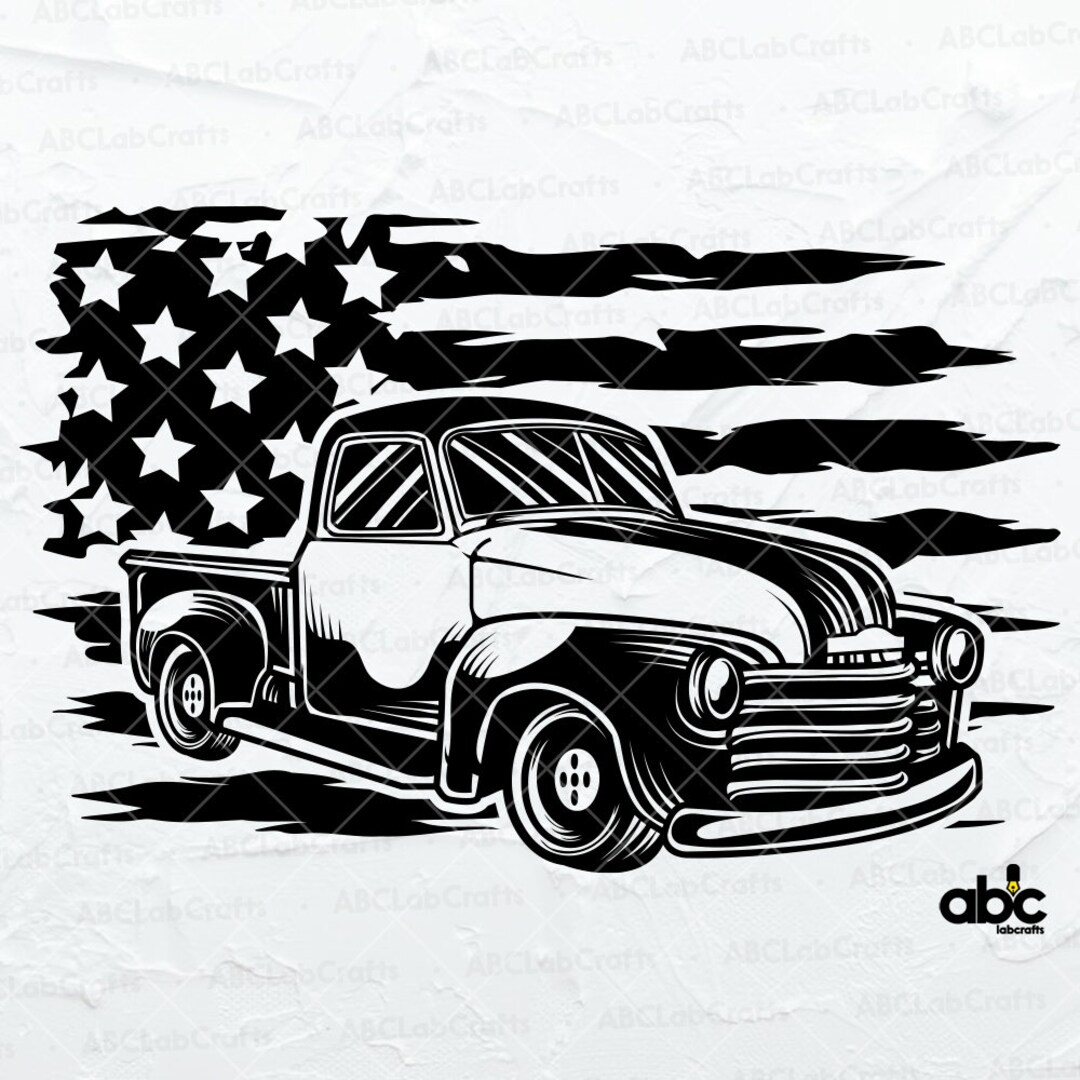 US Vintage Truck Svg File | Farm Truck Svg | US Pickup Truck Svg | Us ...