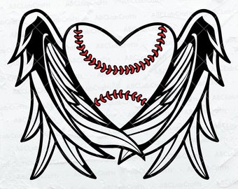 Baseball Wings Svg File | Baseball Shirt Svg | Sports Svg | Baseball Player Svg | Baseball Dxf Png Eps Files for Cricut Silhouette Printable