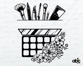 Plik Beauty Cosmetics Svg | Make Up Svg | Beauty Make Up | Make Up Kit Svg | Make Up Cosmetics | Girl Essential Svg | Pliki do cięcia