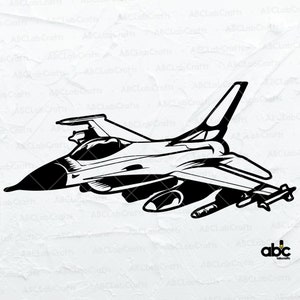 Fighter Jet Svg File | Combat Plane Svg | United States Air Force | Air Force Svg | Png DXF Jpg Eps File for Cricut Silhouette Printable