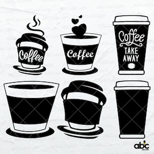Coffee Cup Svg Bundle | Coffee Cup Clipart | Coffee Cup Png | Coffee Cup Cut Files | Dxf Png Eps Files for Cricut Silhouette Printable