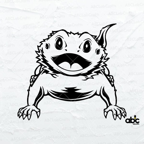 Bearded Dragon Svg File | Funny Dragon Pet | Cute Big Lizard Cutfile| Komodo Wild Animal | Dxf Png Eps Files for Cricut Silhouette Printable