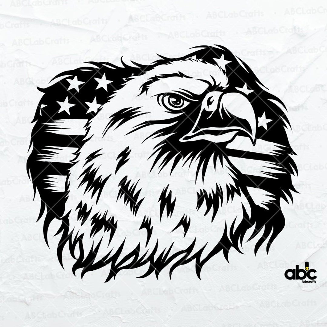 Patriotic Eagle Svg File | Eagle Through Flag Svg | American Flag Svg ...