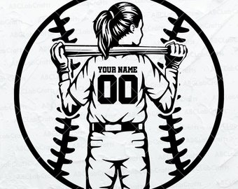 Personalized Name Svg File | Softball Player Svg | Softball Team Svg | Softball Mom Svg | Dxf Png Eps Files for Cricut Silhouette Printable
