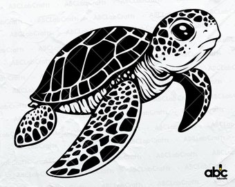 Sea Turtle Svg File | Turtle Svg | Turtle Clipart | Turtle Cutting File | Sea Animal Svg | Dxf Png Eps Files for Cricut Silhouette Printable