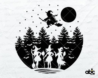 Halloween Witch Svg File | Witchy Vibes Svg | Witch on a Broomstick Svg | Good Witch Svg | Celestial Rustic Svg | Halloween Svg
