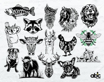 80% OFF 15 Animals Design Bundle | Animals Svg | Animals Png| Animals Design Svg | Bundle Svg