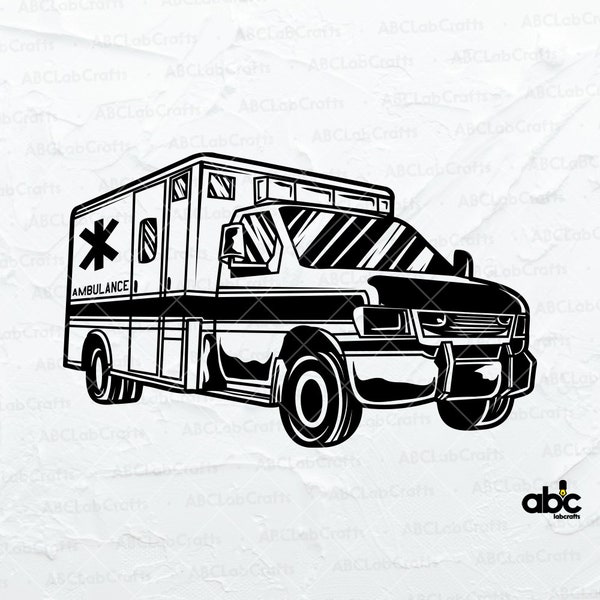 Ambulance Clipart Svg File | Emergency vehicle Svg | Medical Vehicle Svg | Ambulance Shirt | Rescue Svg | Rescue Truck Svg | Cutfiles