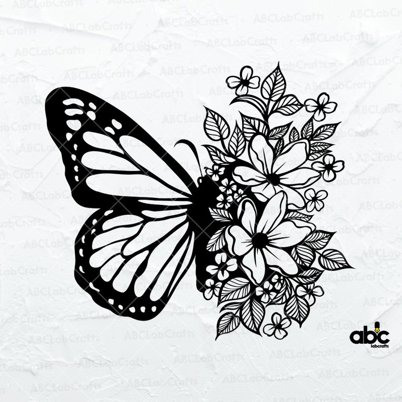 Butterfly Svg File Butterfly Svg Flowers Svg Butterfly Etsy