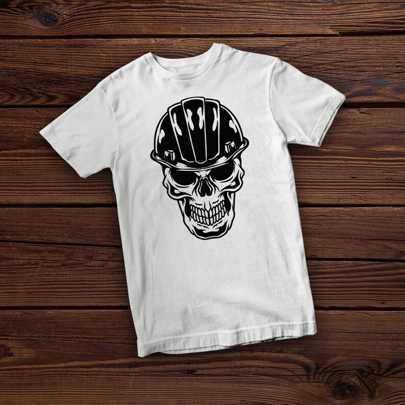 Skull With Hard Hat Svg File | Engineer Svg | Construction T-shirt ...