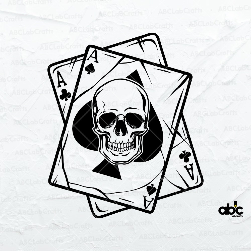 Pocket Aces Skull Svg File Ace Card Skull Svg Skull Svg Etsy UK