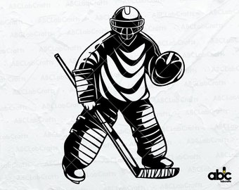 Hockey Svg File | Goalie Svg | Goalie Clipart | Goalie Svg | Hockey Goalie Player Svg | Dxf Png Eps Files for Cricut Silhouette Printable