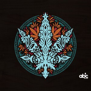 May include: A blue and orange mandala design with intricate floral patterns. The design is circular and has a dark background.