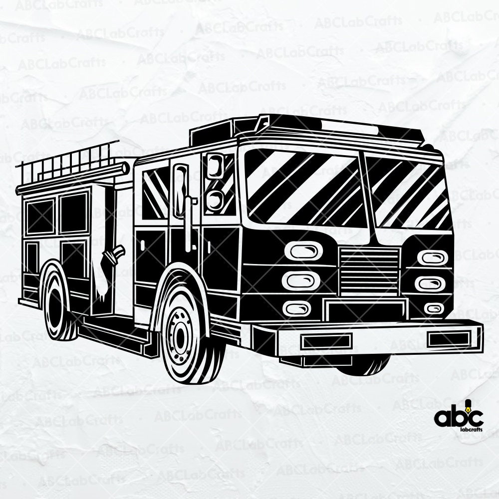 Fire Truck Svg File Firefighter Svg Firefighter Clipart - Etsy UK
