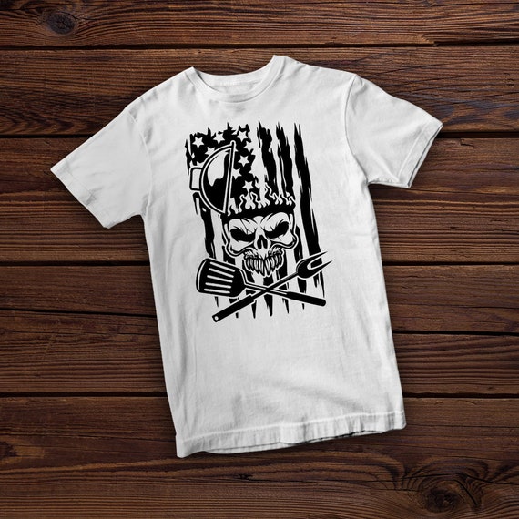 Pit Boss Grilling T-Shirt Skull And Spatulas Pit Boss Grilling T-Shirt Skull And Spatulas