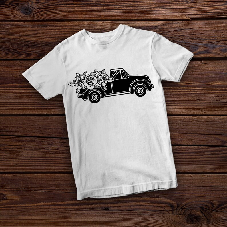 Flower Truck Svg File Vintage Truck Svg Floral Truck Svg Etsy